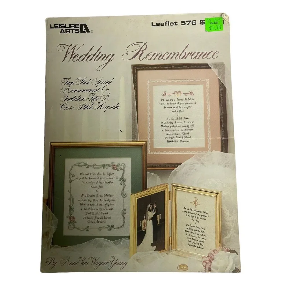 Lot 3 Cross Stitch Wedding Patterns  Leisure‎ Arts Leaflets CrossStitch Designs